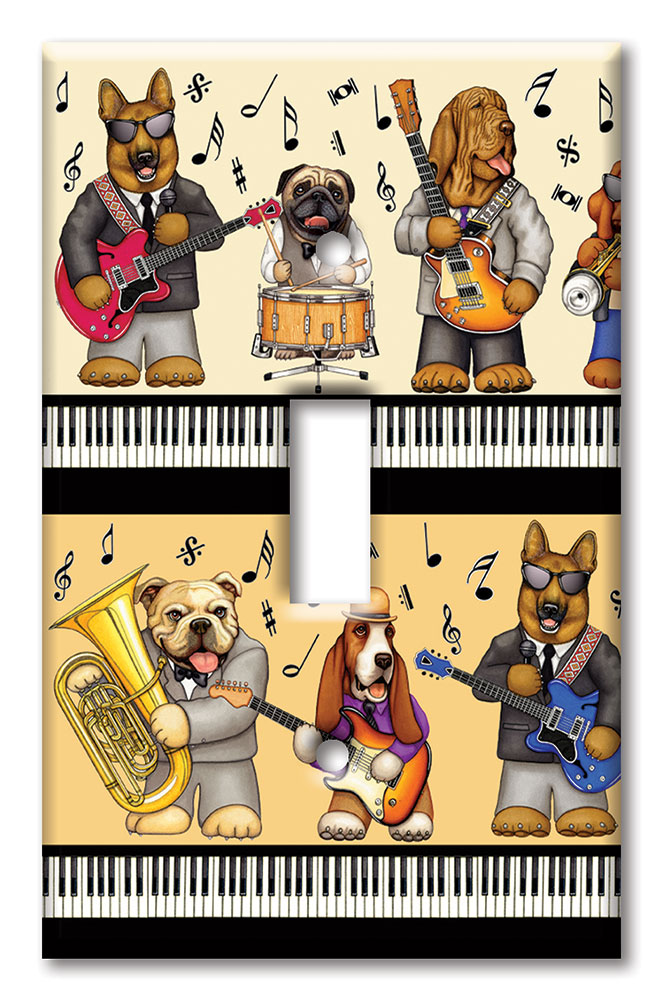 Art Plates - Outlet Cover Decorative Metal Wall Plate - Jazz Cats - Image  by Dan Morris - (Made in USA)